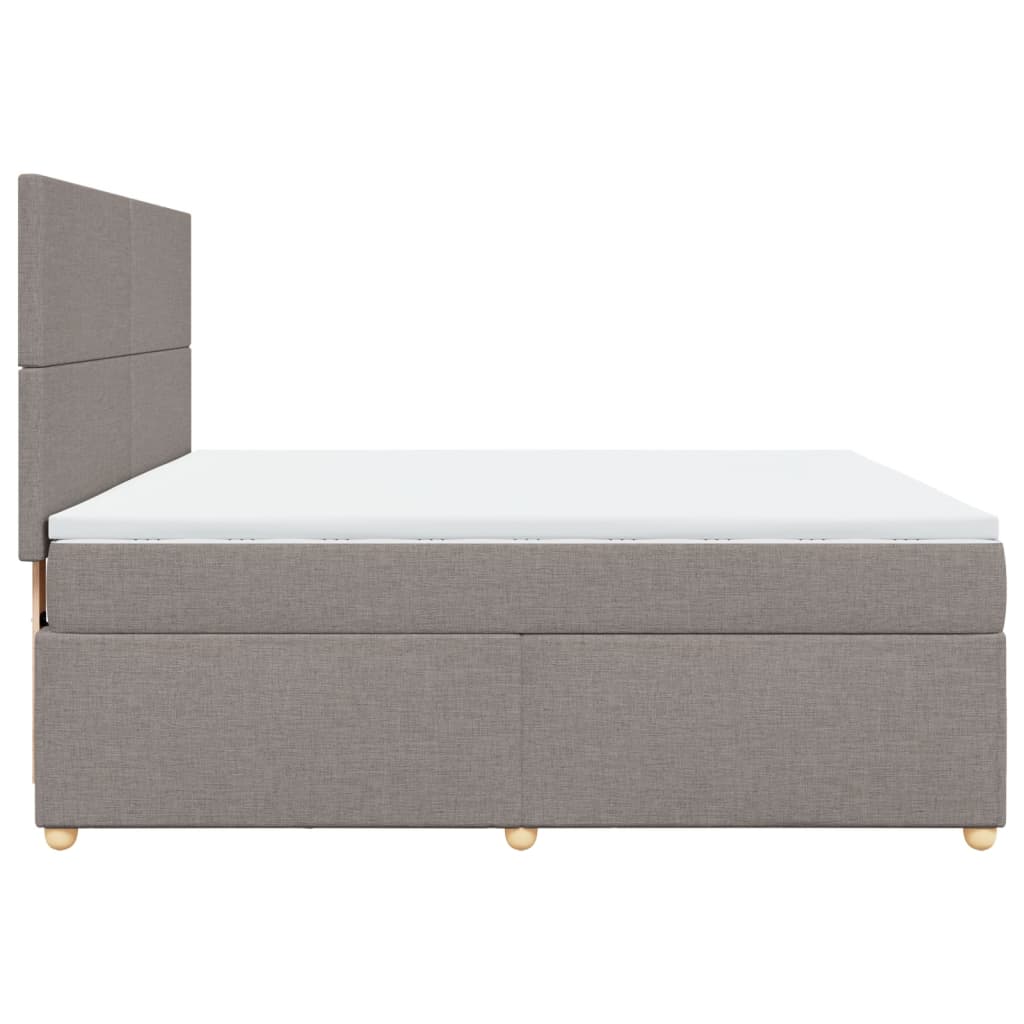 Boxspring met matras stof taupe 180x200 cm is nu te koop bij PeponiXL, paradijselijk wonen!