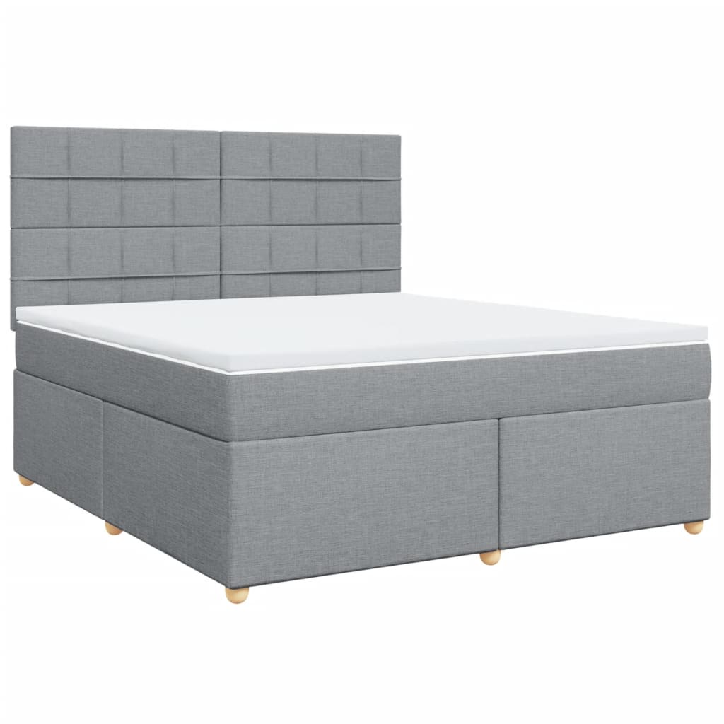 Boxspring met matras stof lichtgrijs 180x200 cm is nu te koop bij PeponiXL, paradijselijk wonen!