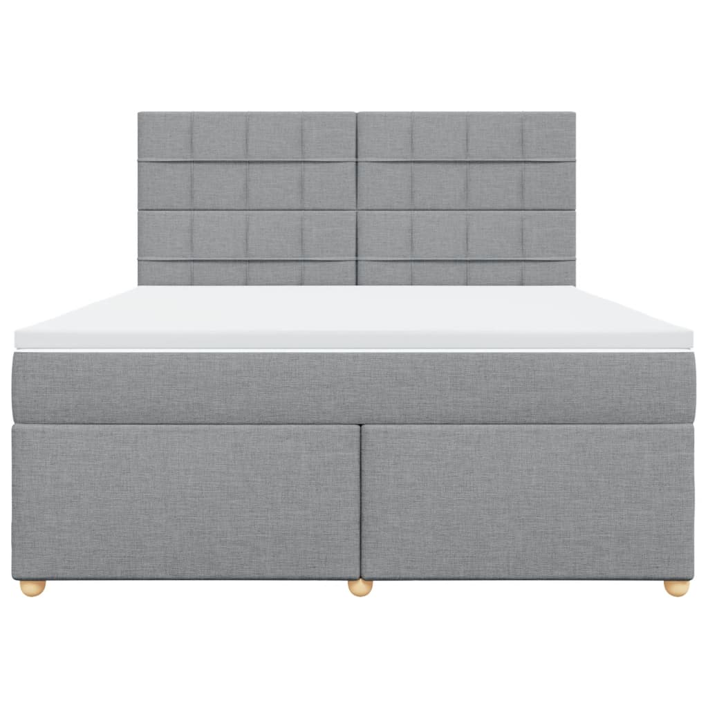Boxspring met matras stof lichtgrijs 180x200 cm is nu te koop bij PeponiXL, paradijselijk wonen!