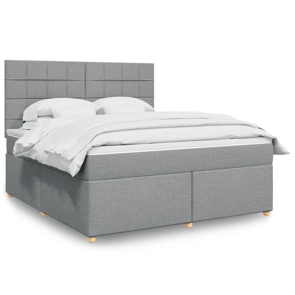 Boxspring met matras stof lichtgrijs 180x200 cm is nu te koop bij PeponiXL, paradijselijk wonen!
