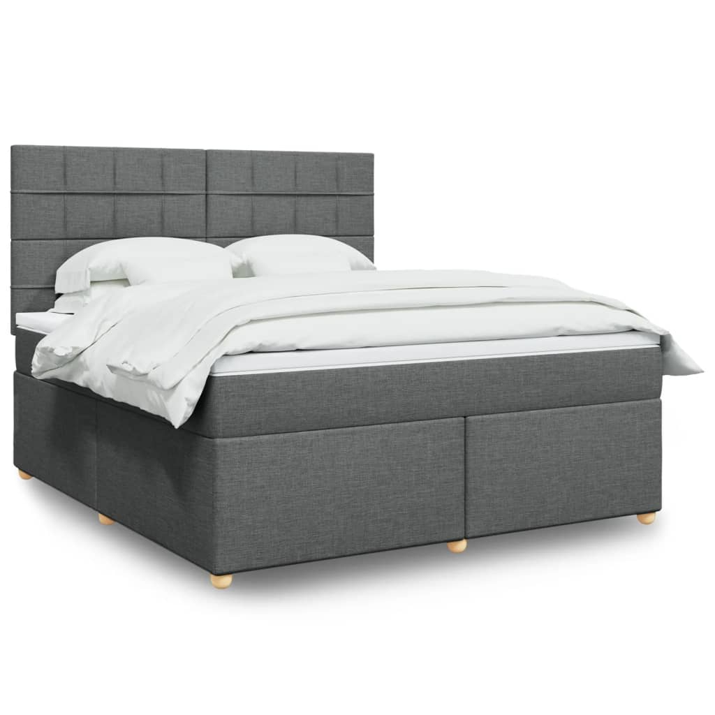 Boxspring met matras stof donkergrijs 180x200 cm is nu te koop bij PeponiXL, paradijselijk wonen!