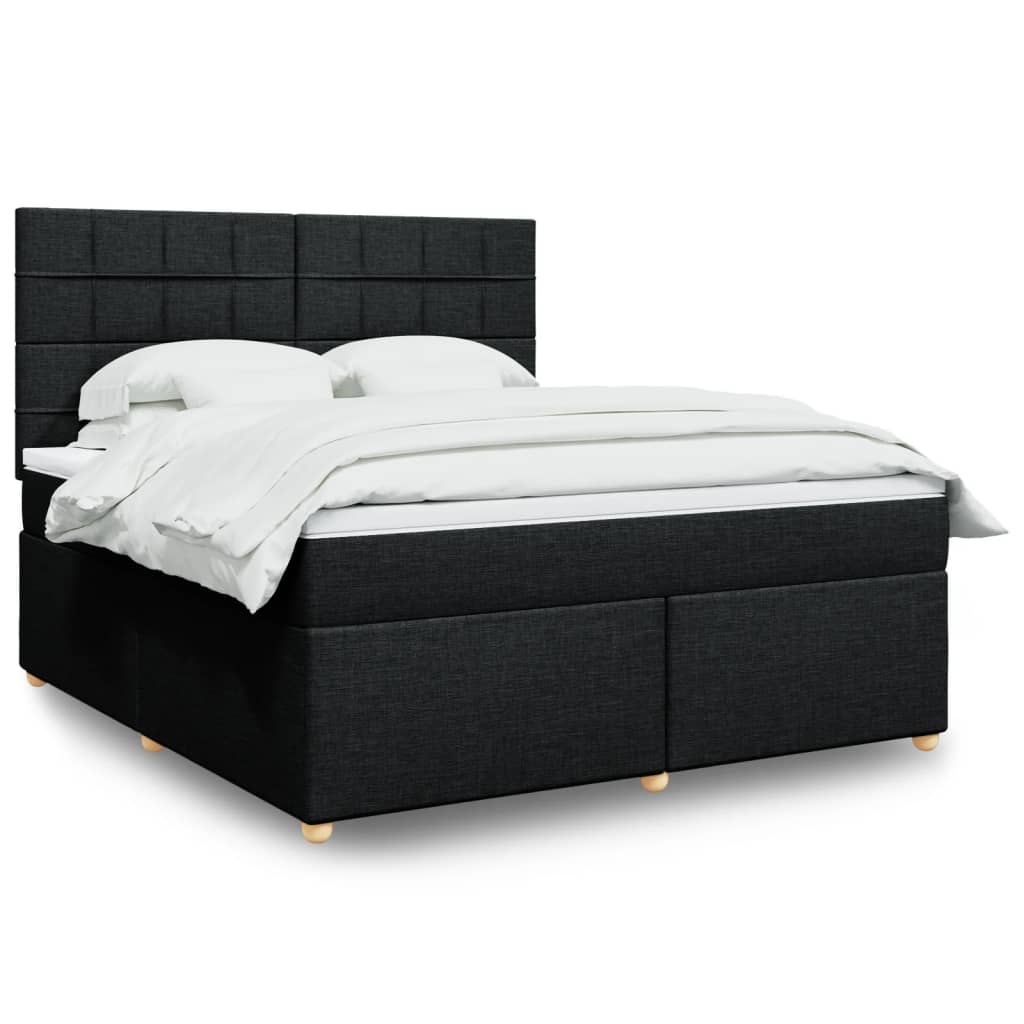 Boxspring met matras stof zwart 180x200 cm is nu te koop bij PeponiXL, paradijselijk wonen!