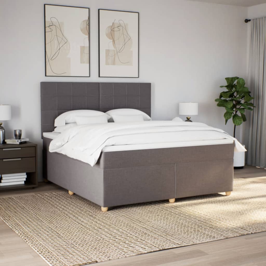 Boxspring met matras stof taupe 180x200 cm is nu te koop bij PeponiXL, paradijselijk wonen!