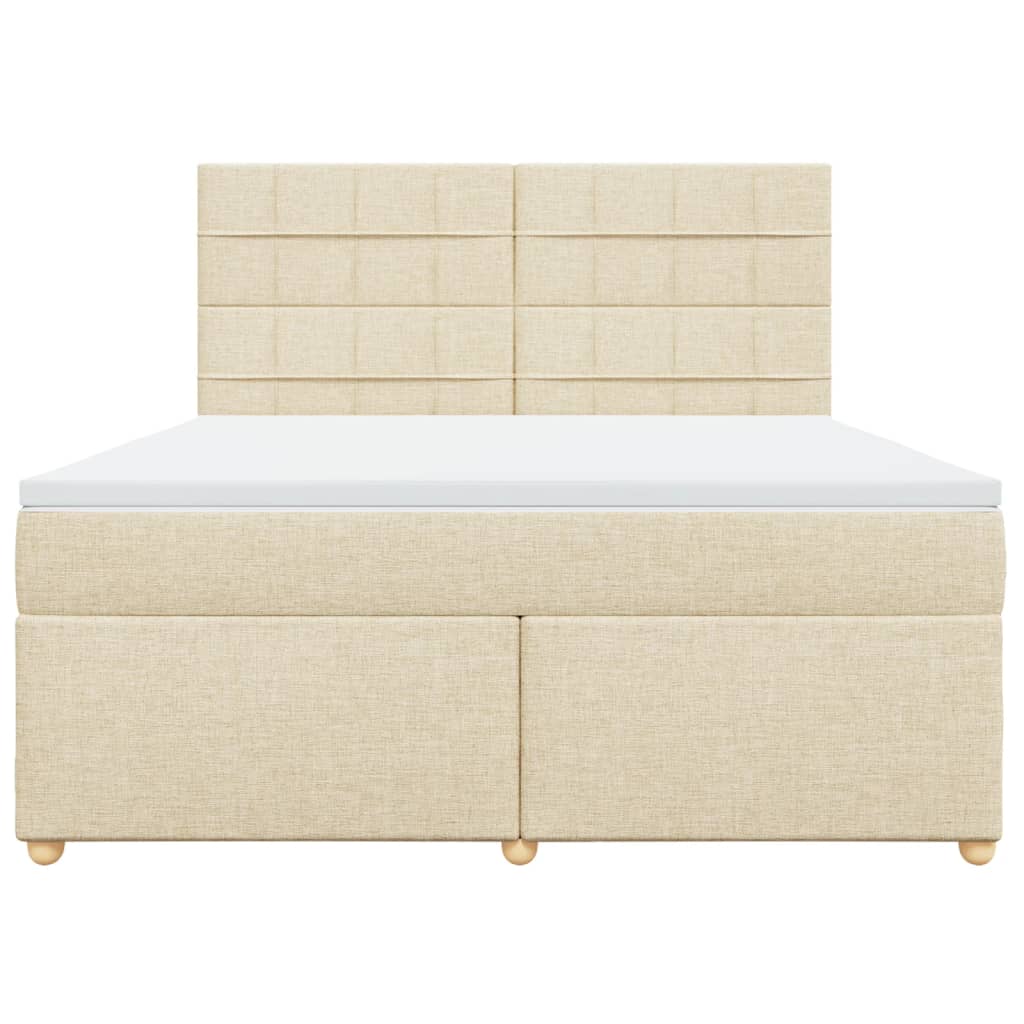 Boxspring met matras stof crèmekleurig 180x200 cm is nu te koop bij PeponiXL, paradijselijk wonen!