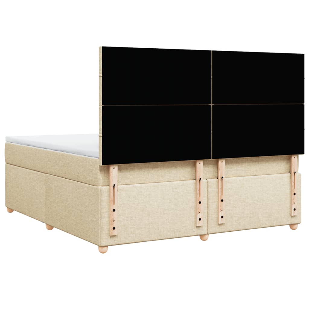 Boxspring met matras stof crèmekleurig 180x200 cm is nu te koop bij PeponiXL, paradijselijk wonen!