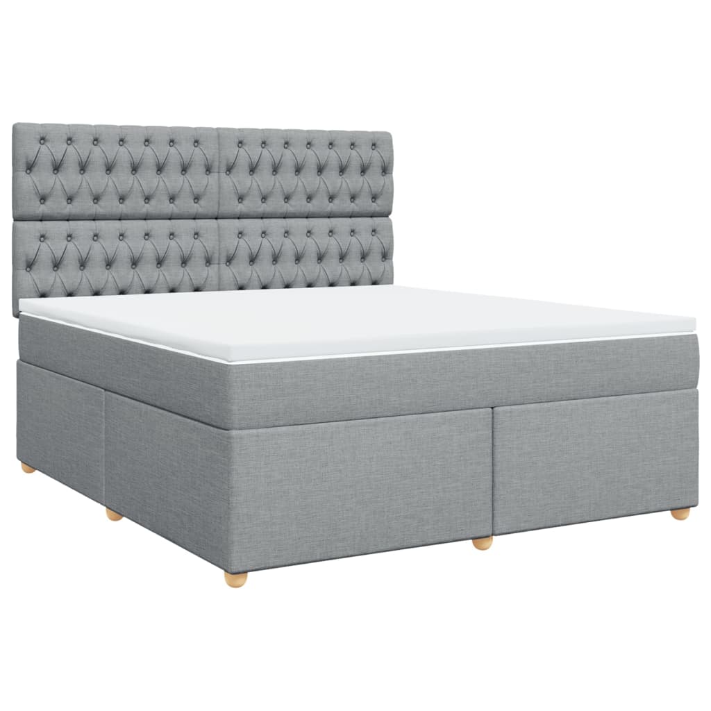 Boxspring met matras stof lichtgrijs 180x200 cm is nu te koop bij PeponiXL, paradijselijk wonen!