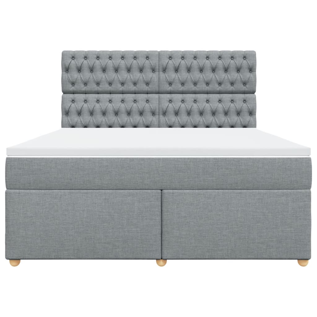 Boxspring met matras stof lichtgrijs 180x200 cm is nu te koop bij PeponiXL, paradijselijk wonen!