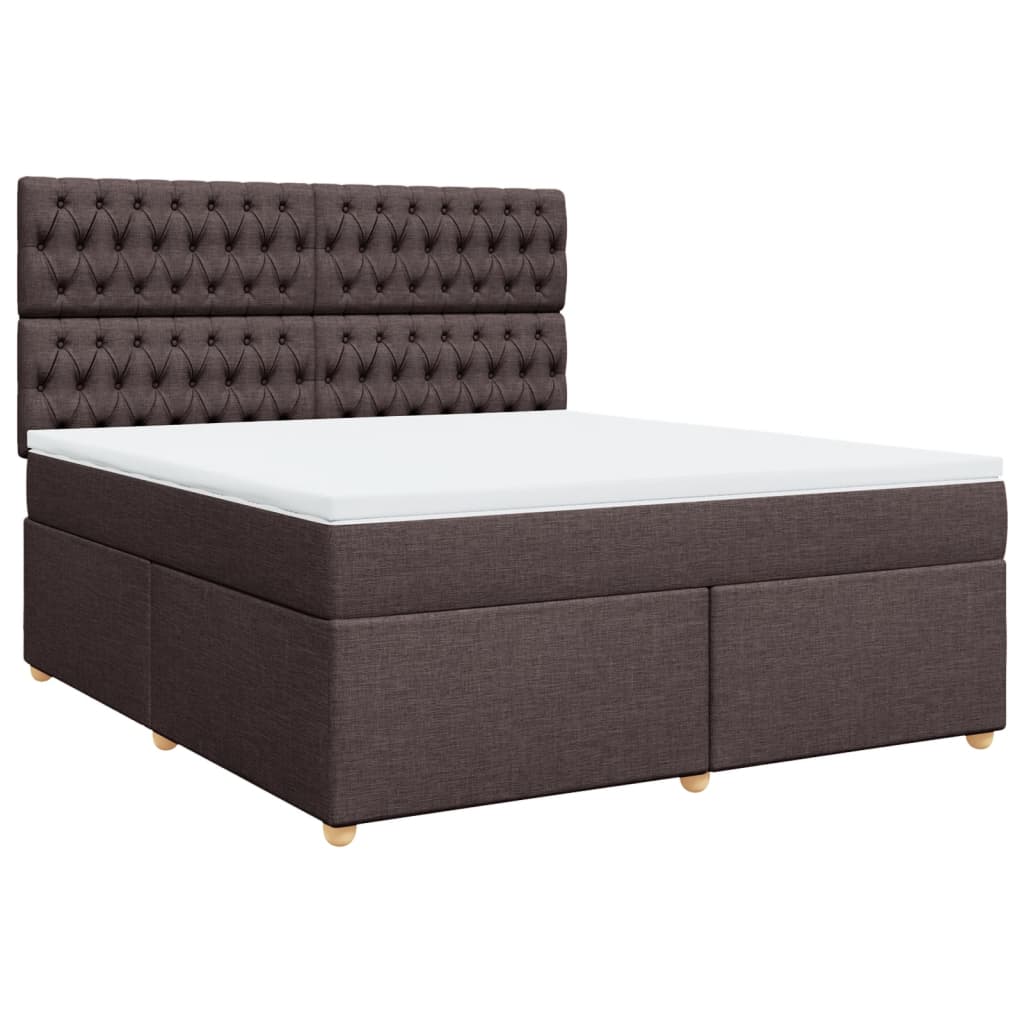 Boxspring met matras stof donkerbruin 180x200 cm is nu te koop bij PeponiXL, paradijselijk wonen!