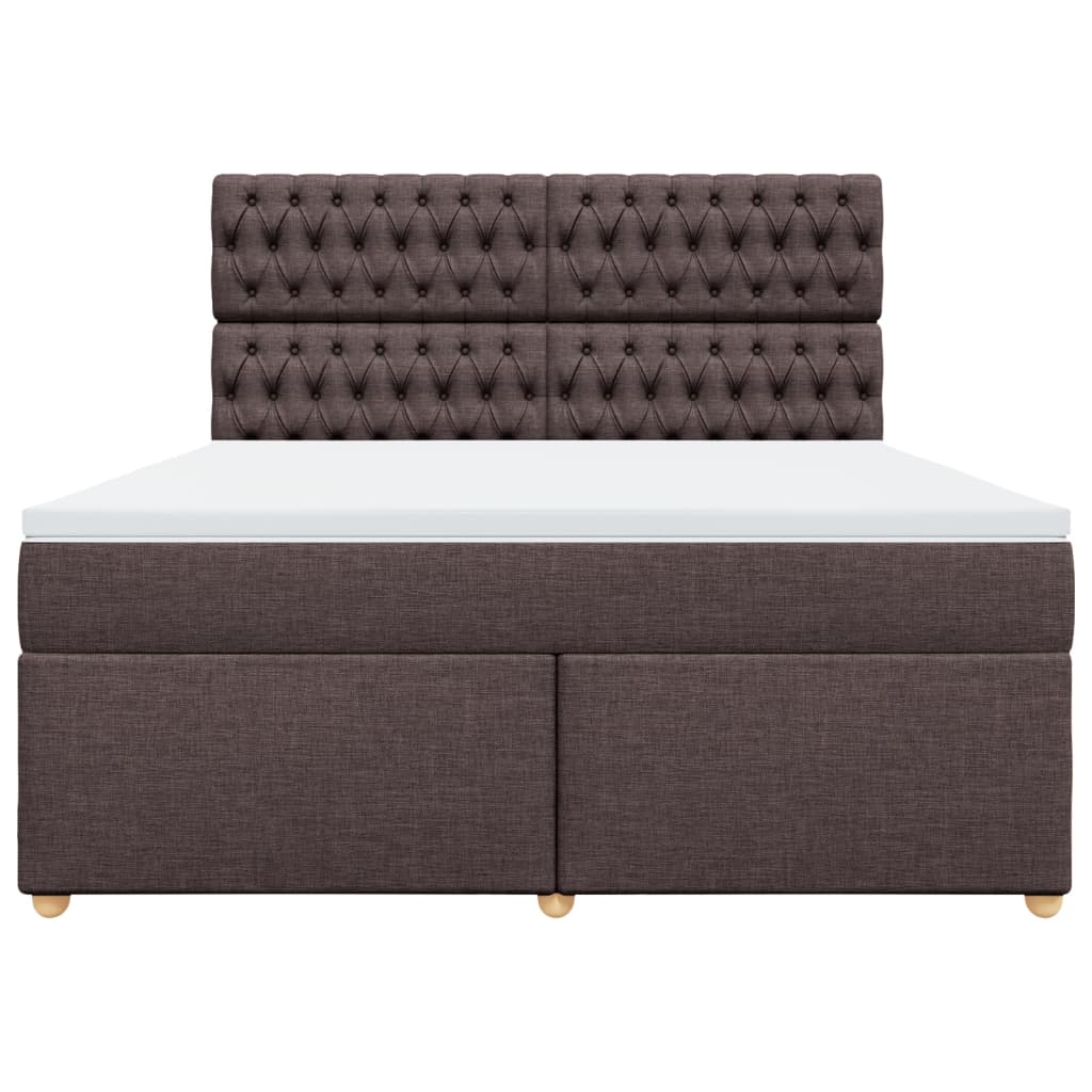 Boxspring met matras stof donkerbruin 180x200 cm is nu te koop bij PeponiXL, paradijselijk wonen!