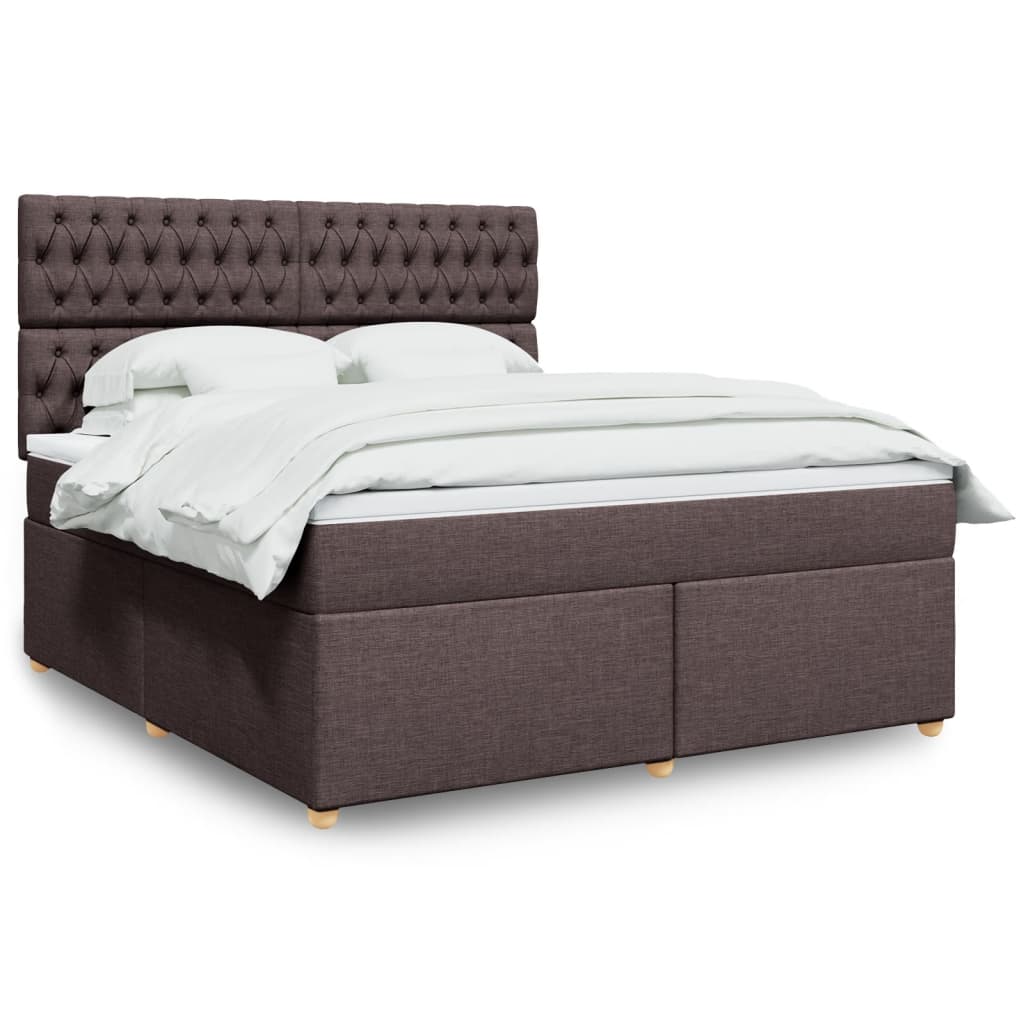 Boxspring met matras stof donkerbruin 180x200 cm is nu te koop bij PeponiXL, paradijselijk wonen!