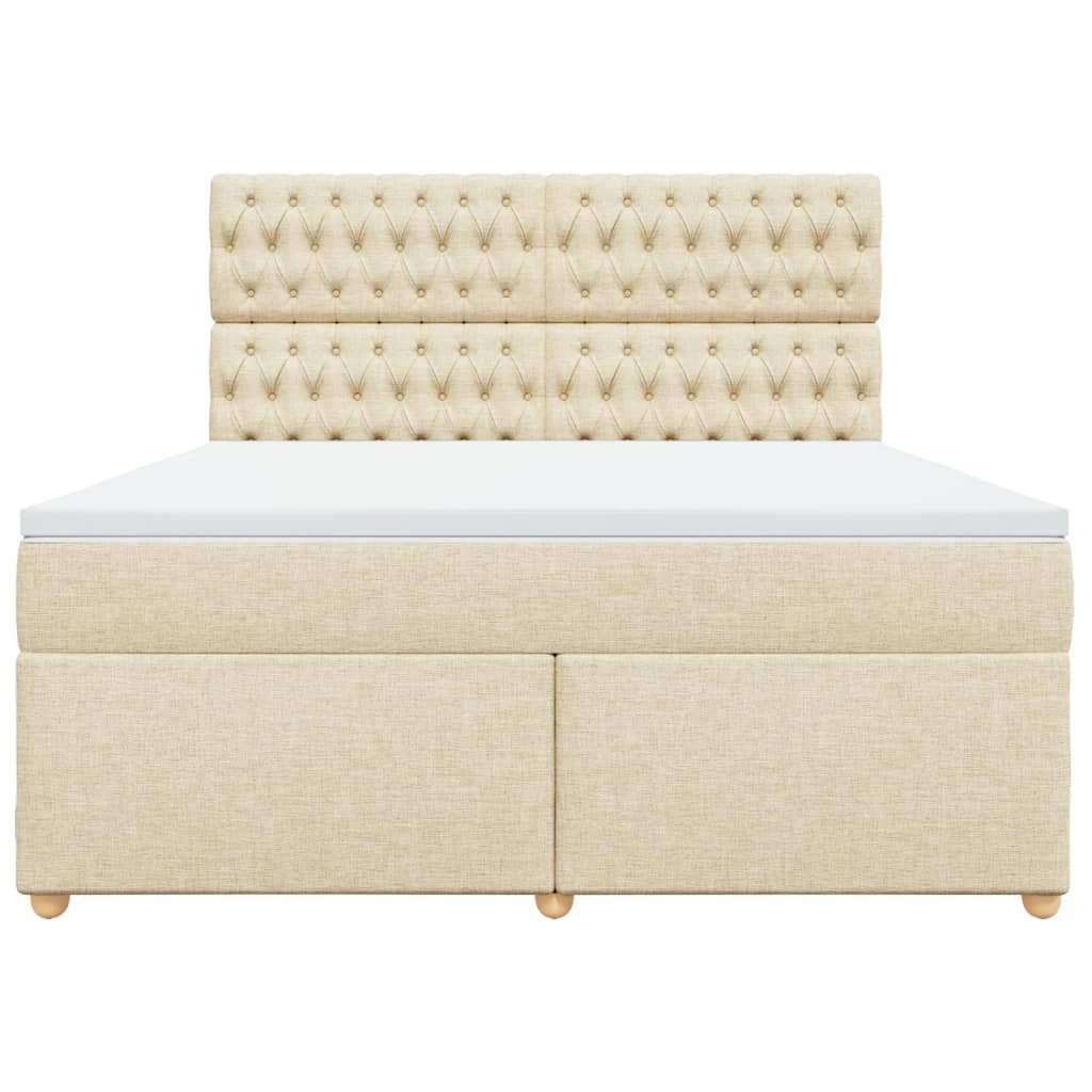 Boxspring met matras stof crèmekleurig 180x200 cm is nu te koop bij PeponiXL, paradijselijk wonen!