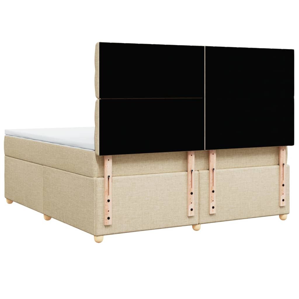 Boxspring met matras stof crèmekleurig 180x200 cm is nu te koop bij PeponiXL, paradijselijk wonen!