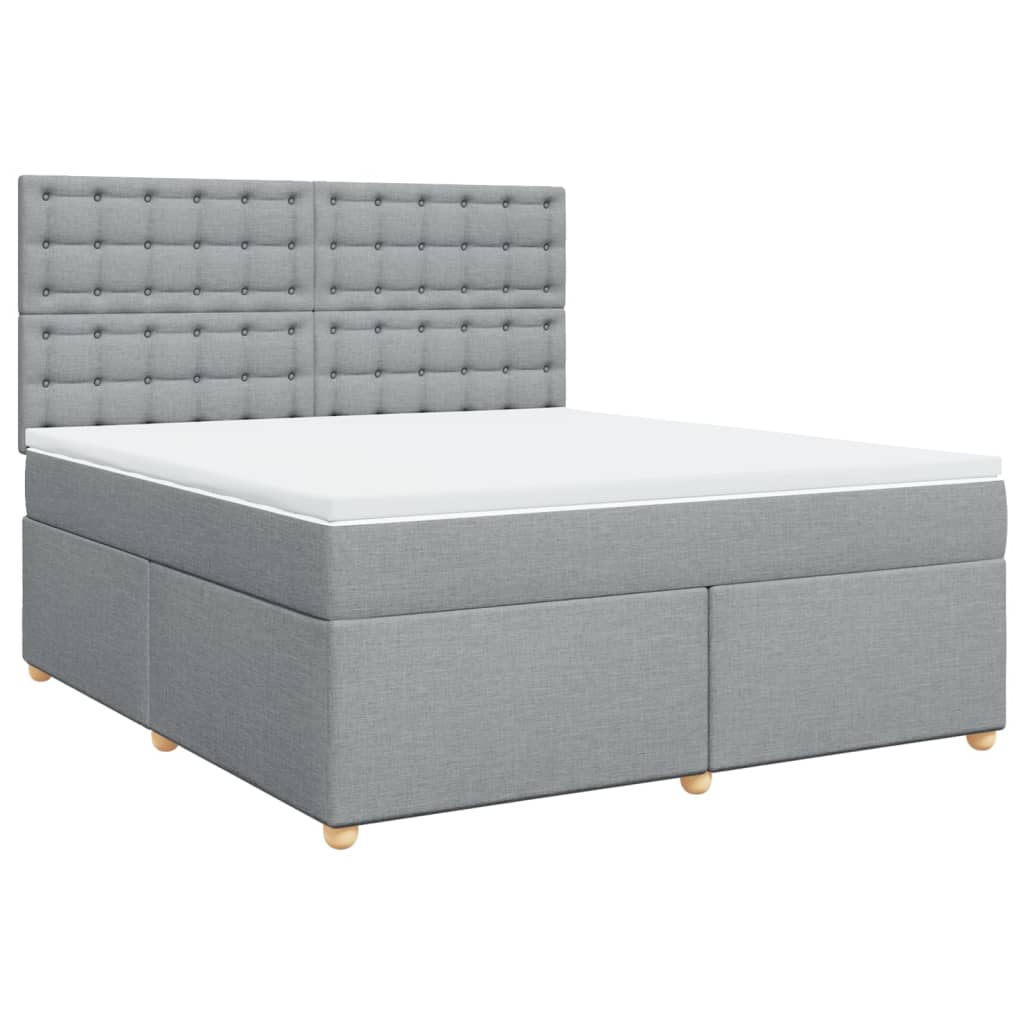 Boxspring met matras stof lichtgrijs 180x200 cm is nu te koop bij PeponiXL, paradijselijk wonen!