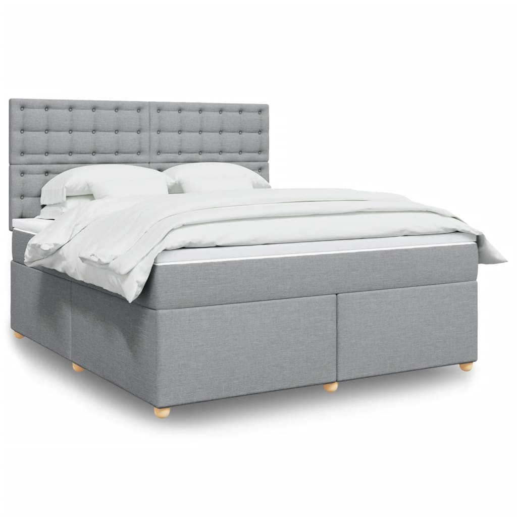 Boxspring met matras stof lichtgrijs 180x200 cm is nu te koop bij PeponiXL, paradijselijk wonen!