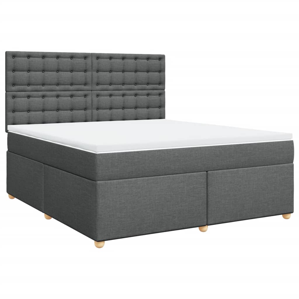 Boxspring met matras stof donkergrijs 180x200 cm is nu te koop bij PeponiXL, paradijselijk wonen!