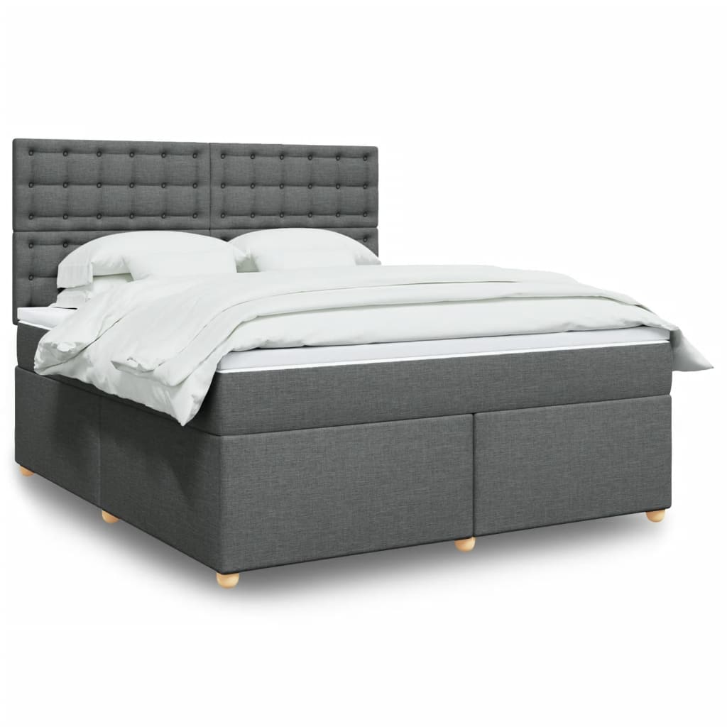 Boxspring met matras stof donkergrijs 180x200 cm is nu te koop bij PeponiXL, paradijselijk wonen!
