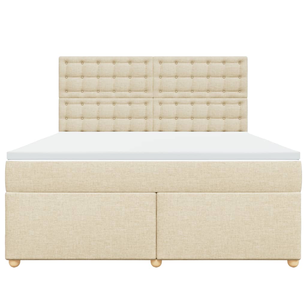 Boxspring met matras stof crèmekleurig 180x200 cm is nu te koop bij PeponiXL, paradijselijk wonen!