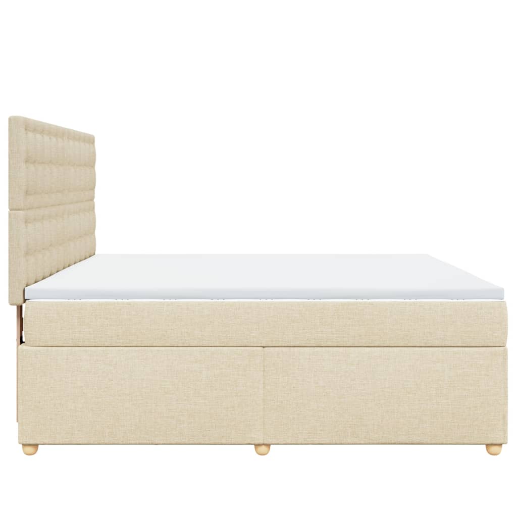Boxspring met matras stof crèmekleurig 180x200 cm is nu te koop bij PeponiXL, paradijselijk wonen!