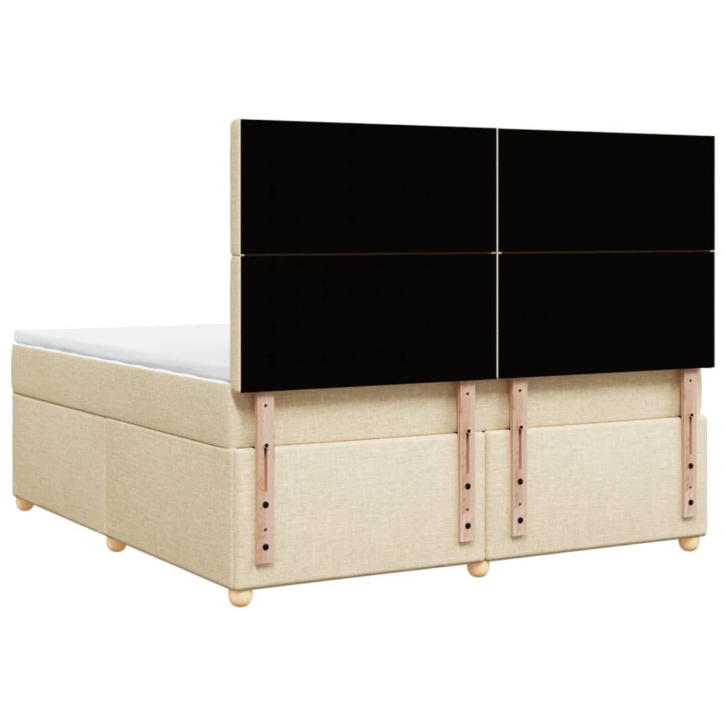 Boxspring met matras stof crèmekleurig 180x200 cm is nu te koop bij PeponiXL, paradijselijk wonen!