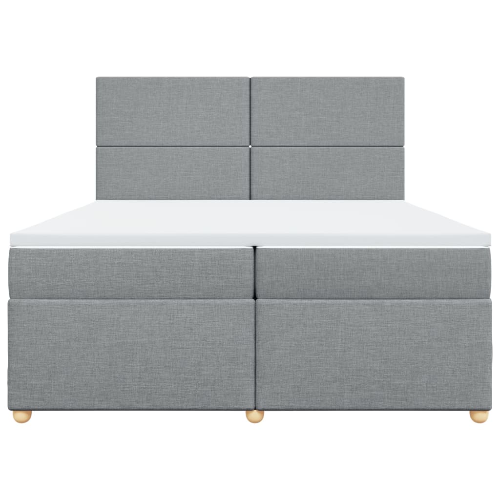 Boxspring met matras stof lichtgrijs 200x200 cm is nu te koop bij PeponiXL, paradijselijk wonen!