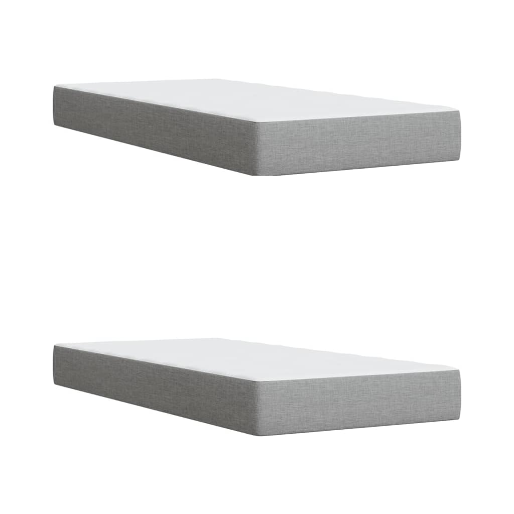 Boxspring met matras stof lichtgrijs 200x200 cm is nu te koop bij PeponiXL, paradijselijk wonen!