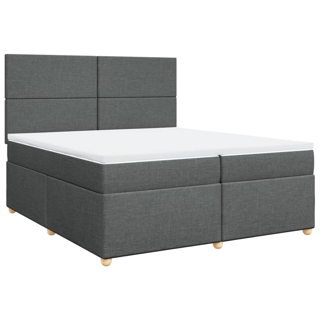 Boxspring met matras stof donkergrijs 200x200 cm is nu te koop bij PeponiXL, paradijselijk wonen!