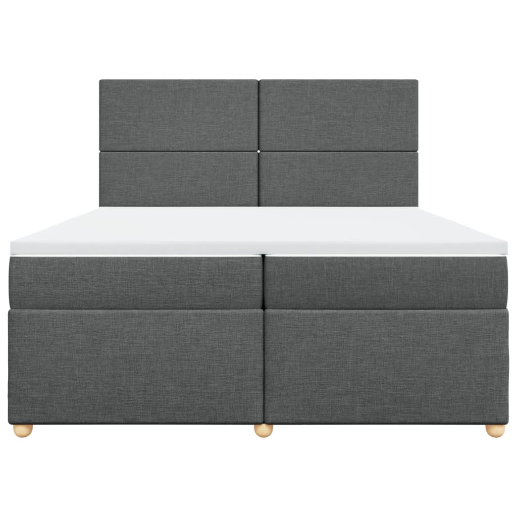 Boxspring met matras stof donkergrijs 200x200 cm is nu te koop bij PeponiXL, paradijselijk wonen!
