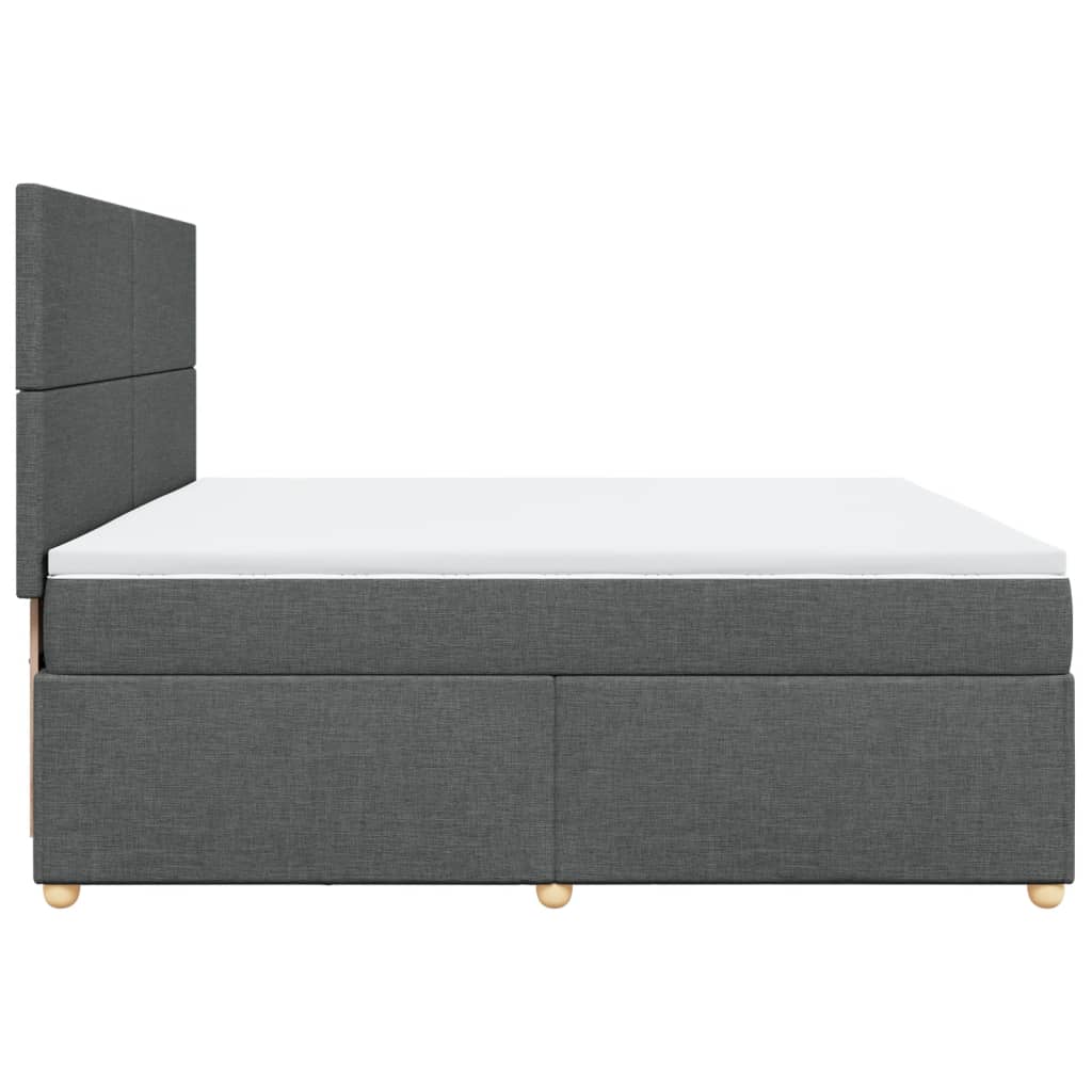 Boxspring met matras stof donkergrijs 200x200 cm is nu te koop bij PeponiXL, paradijselijk wonen!