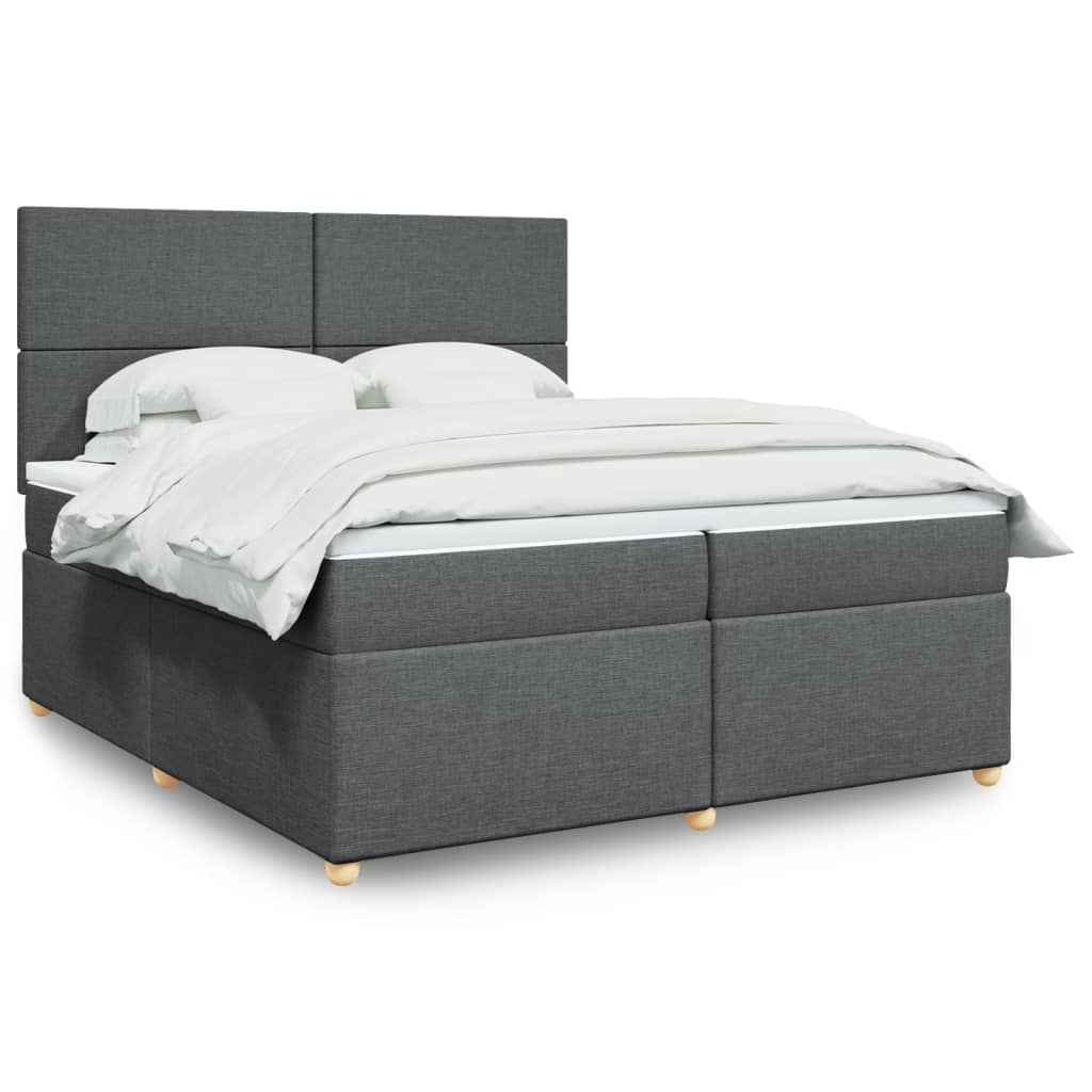 Boxspring met matras stof donkergrijs 200x200 cm is nu te koop bij PeponiXL, paradijselijk wonen!