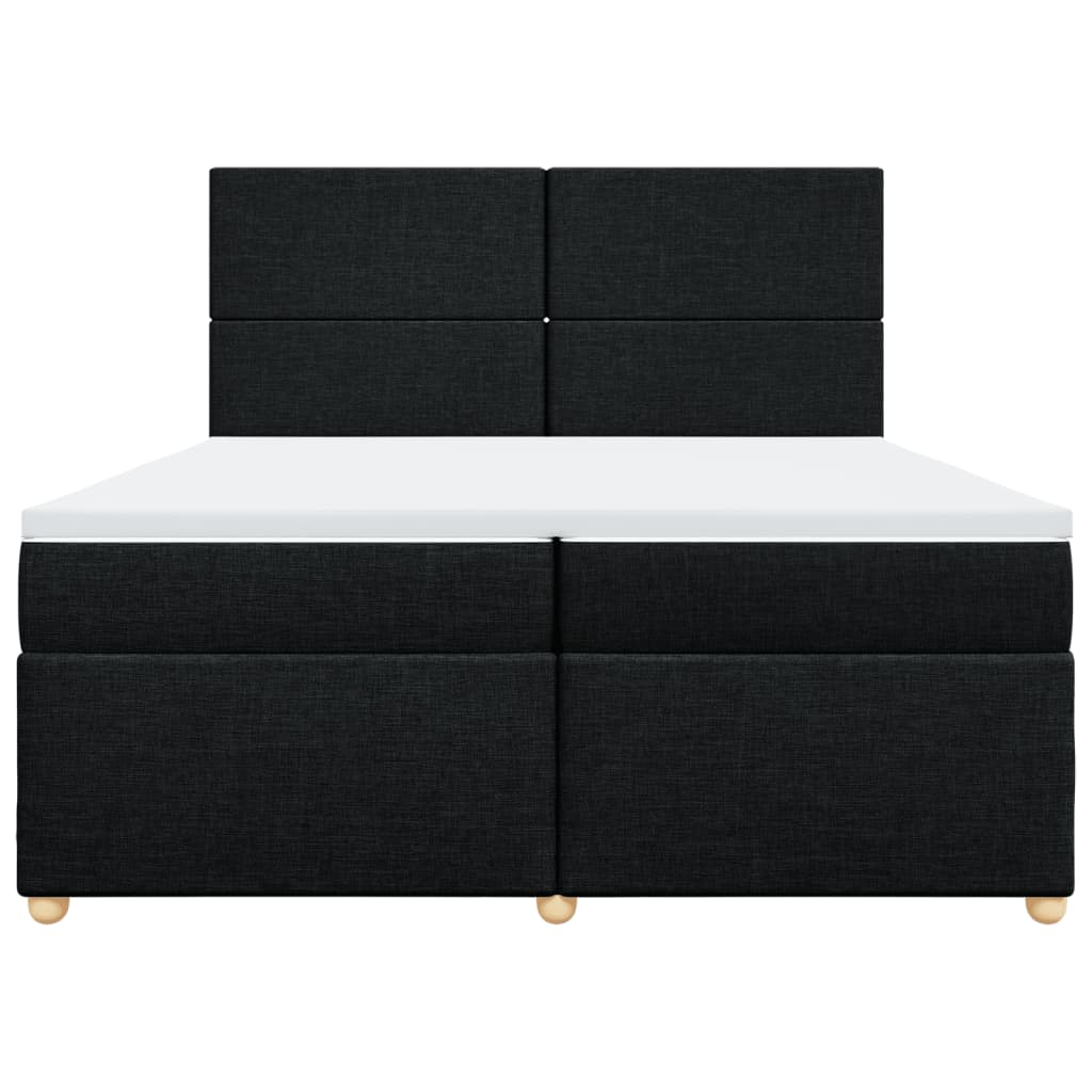 Boxspring met matras stof zwart 200x200 cm is nu te koop bij PeponiXL, paradijselijk wonen!