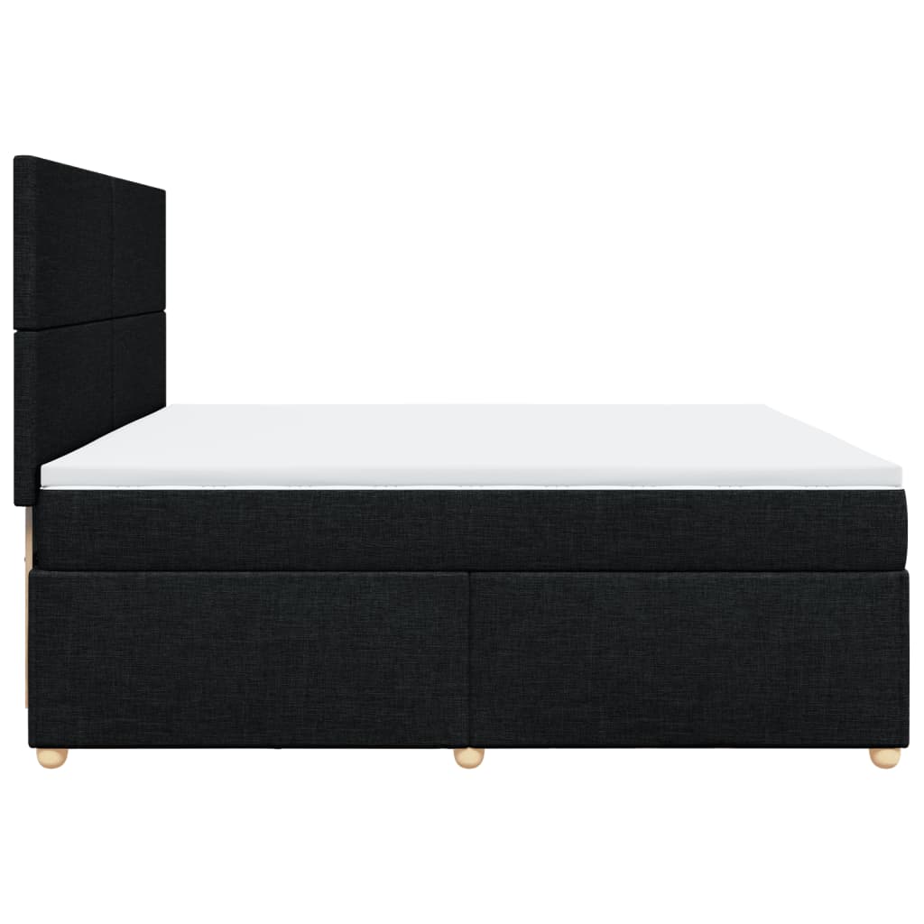 Boxspring met matras stof zwart 200x200 cm is nu te koop bij PeponiXL, paradijselijk wonen!