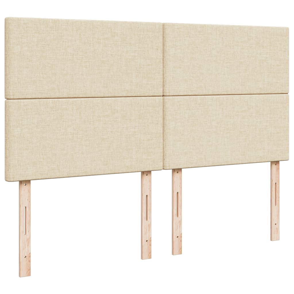 Boxspring met matras stof crèmekleurig 200x200 cm is nu te koop bij PeponiXL, paradijselijk wonen!
