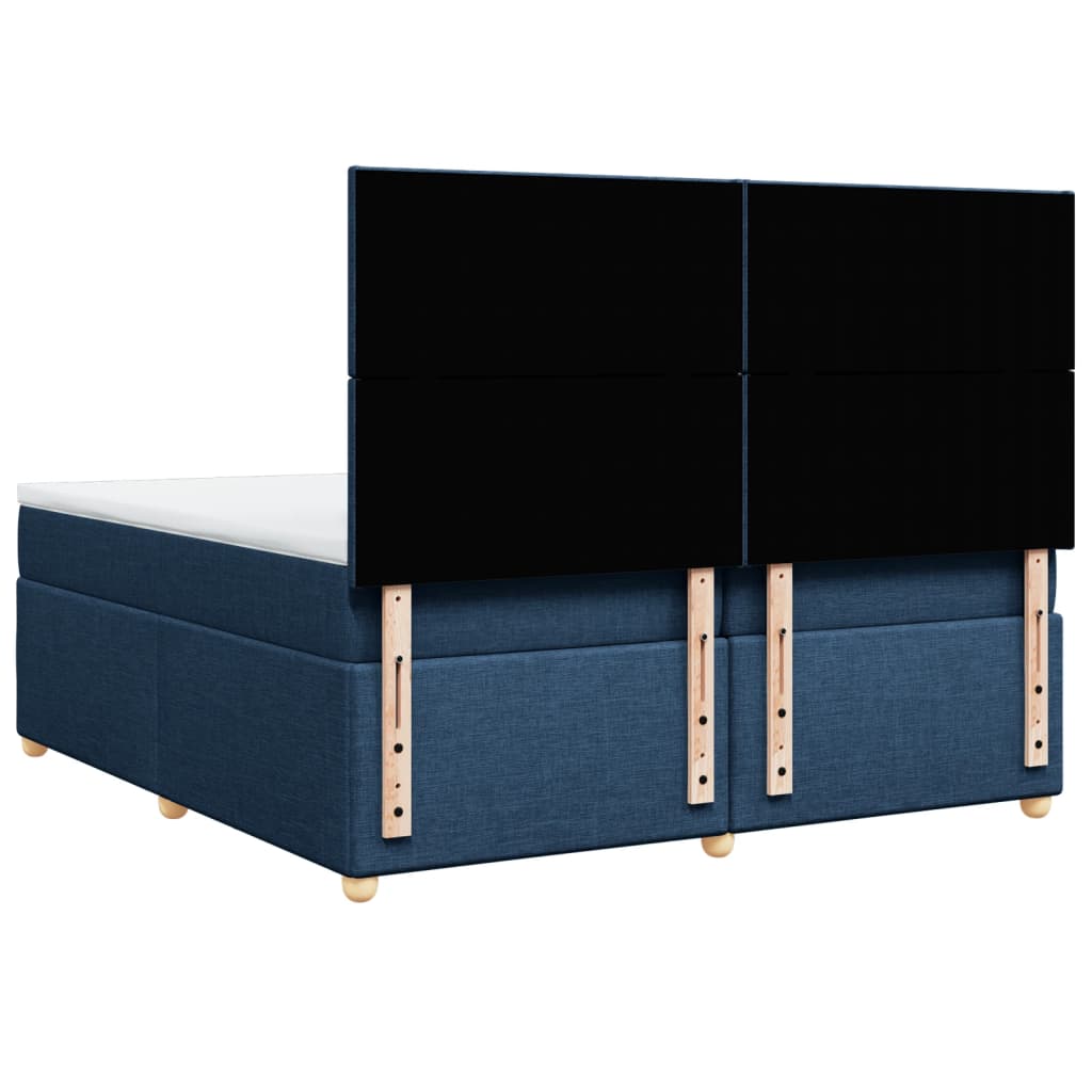 Boxspring met matras stof blauw 200x200 cm is nu te koop bij PeponiXL, paradijselijk wonen!