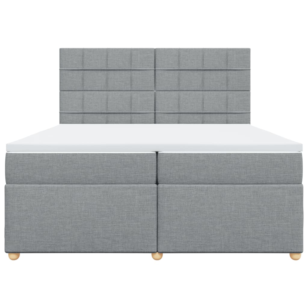 Boxspring met matras stof lichtgrijs 200x200 cm is nu te koop bij PeponiXL, paradijselijk wonen!
