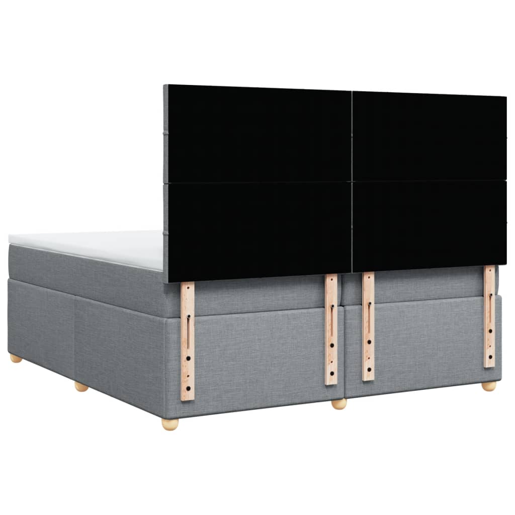 Boxspring met matras stof lichtgrijs 200x200 cm is nu te koop bij PeponiXL, paradijselijk wonen!