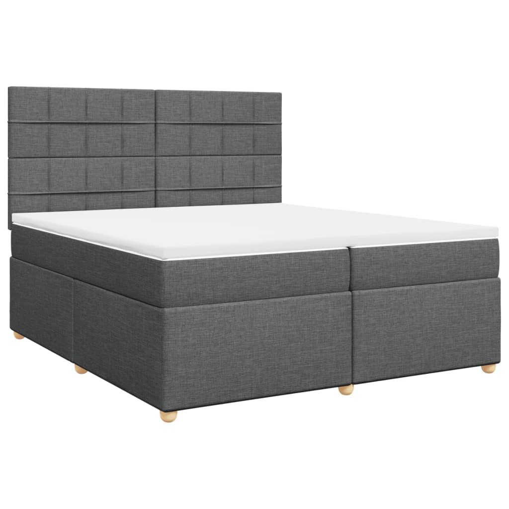 Boxspring met matras stof donkergrijs 200x200 cm is nu te koop bij PeponiXL, paradijselijk wonen!