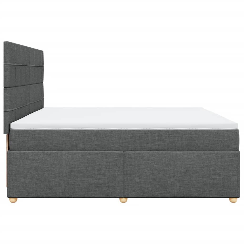 Boxspring met matras stof donkergrijs 200x200 cm is nu te koop bij PeponiXL, paradijselijk wonen!