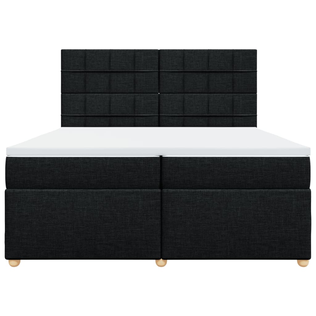 Boxspring met matras stof zwart 200x200 cm is nu te koop bij PeponiXL, paradijselijk wonen!
