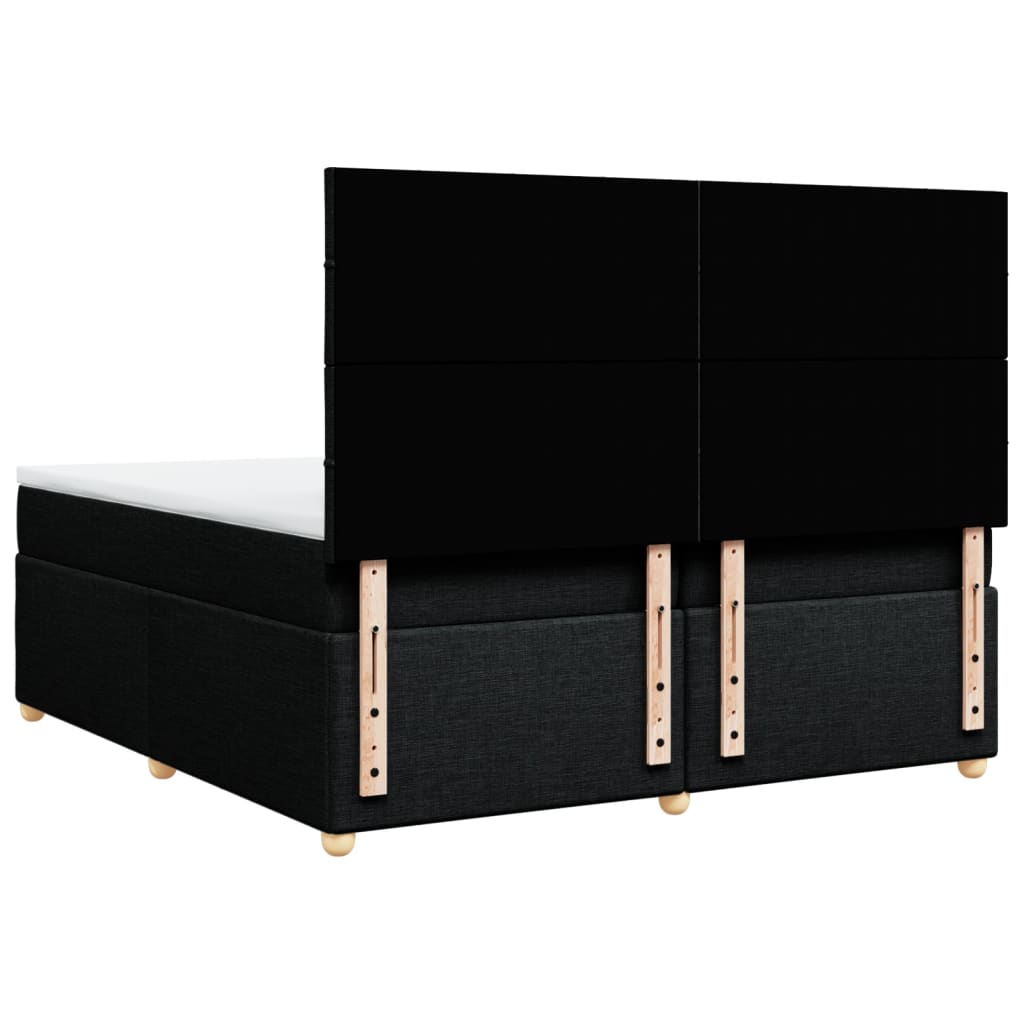 Boxspring met matras stof zwart 200x200 cm is nu te koop bij PeponiXL, paradijselijk wonen!
