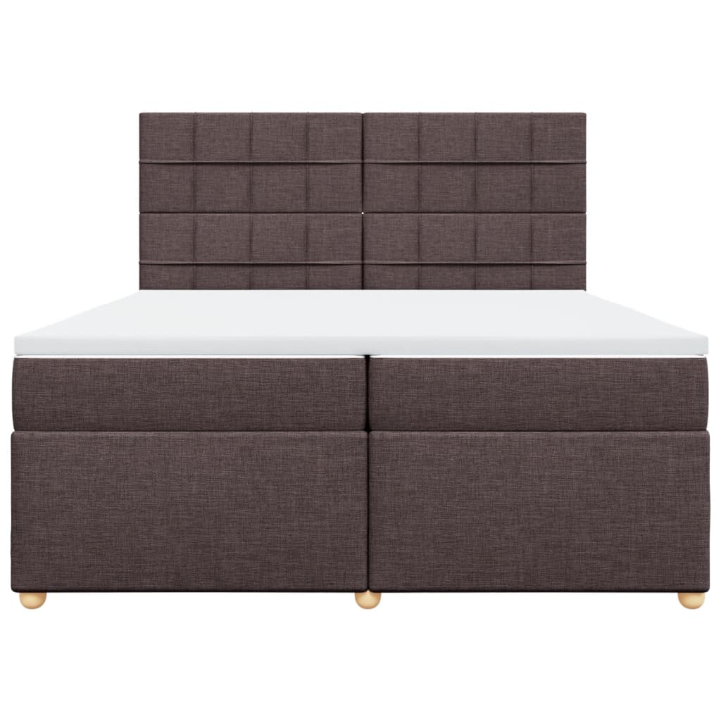 Boxspring met matras stof donkerbruin 200x200 cm is nu te koop bij PeponiXL, paradijselijk wonen!