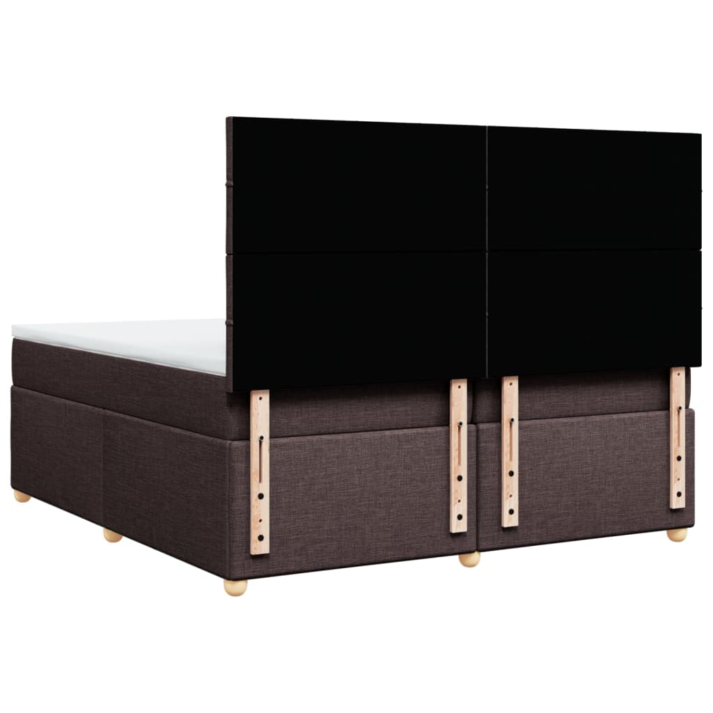 Boxspring met matras stof donkerbruin 200x200 cm is nu te koop bij PeponiXL, paradijselijk wonen!
