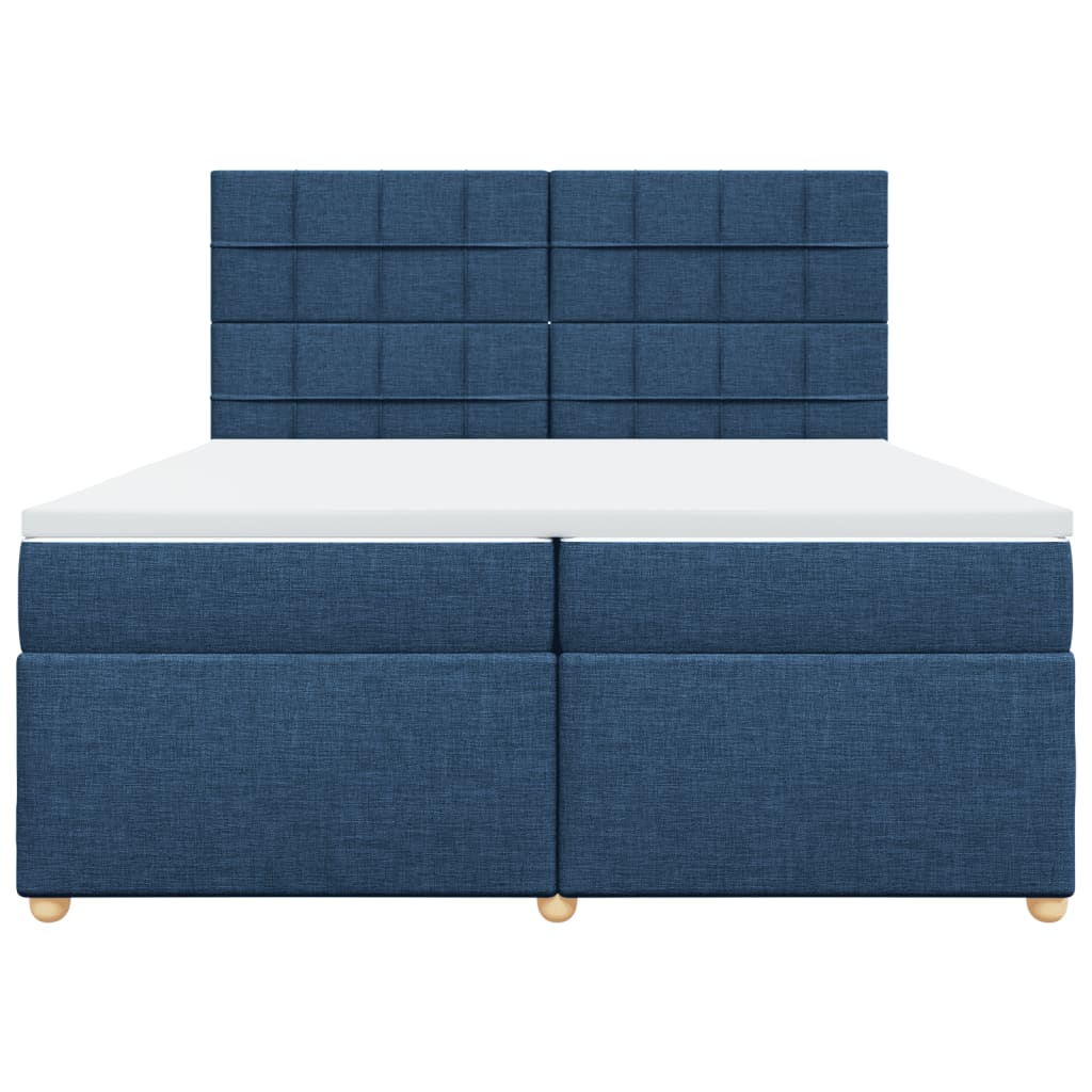 Boxspring met matras stof blauw 200x200 cm is nu te koop bij PeponiXL, paradijselijk wonen!