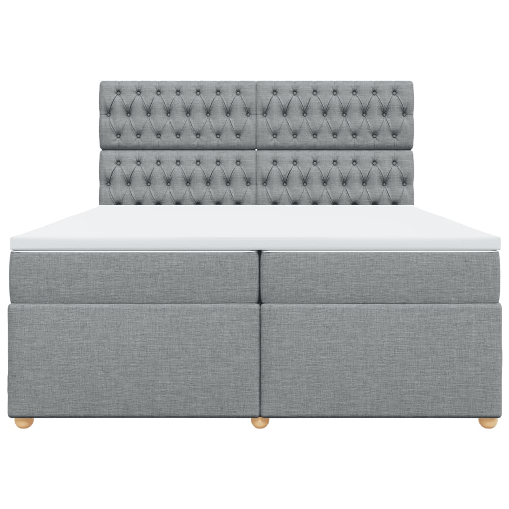 Boxspring met matras stof lichtgrijs 200x200 cm is nu te koop bij PeponiXL, paradijselijk wonen!