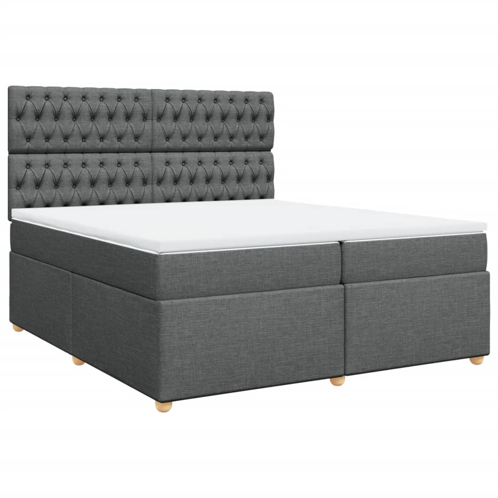 Boxspring met matras stof donkergrijs 200x200 cm is nu te koop bij PeponiXL, paradijselijk wonen!