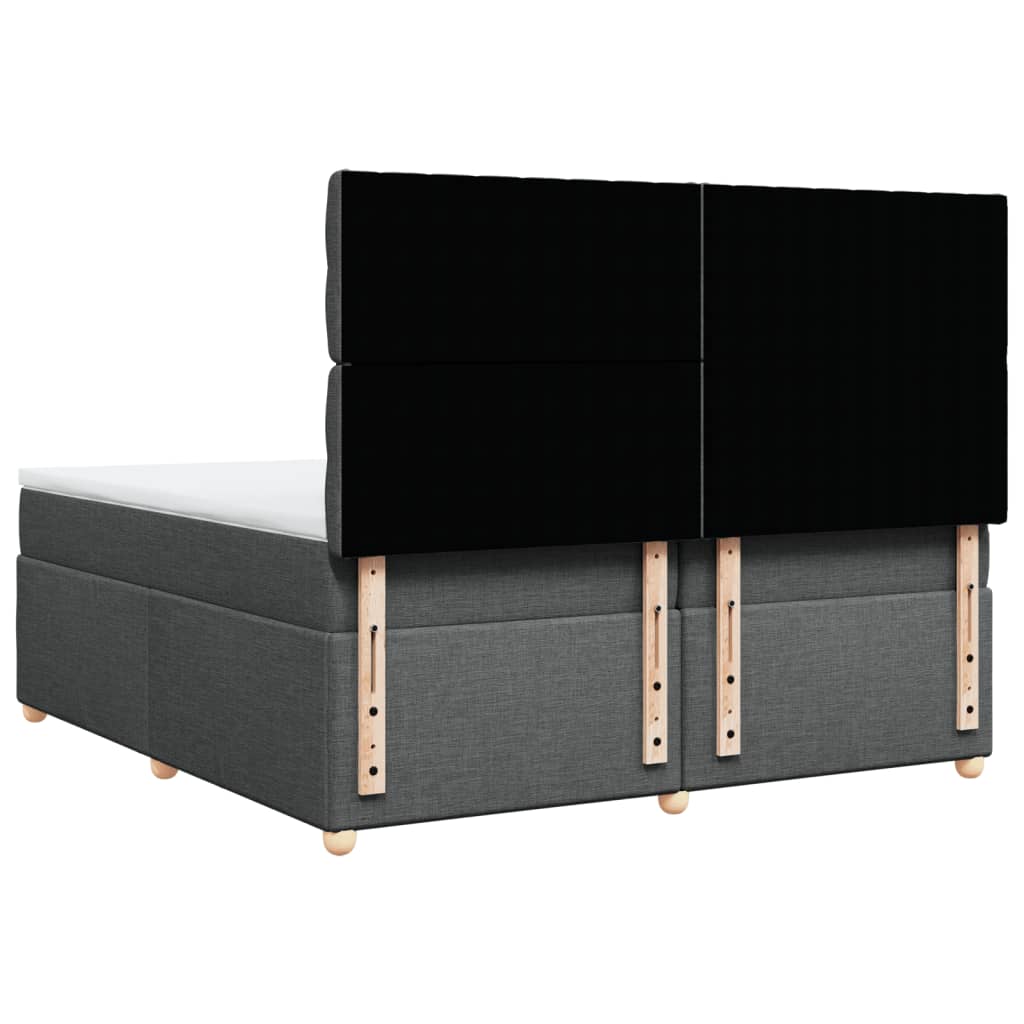 Boxspring met matras stof donkergrijs 200x200 cm is nu te koop bij PeponiXL, paradijselijk wonen!