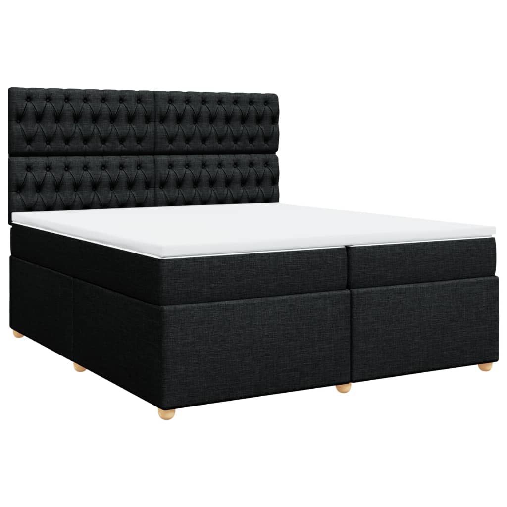 Boxspring met matras stof zwart 200x200 cm is nu te koop bij PeponiXL, paradijselijk wonen!