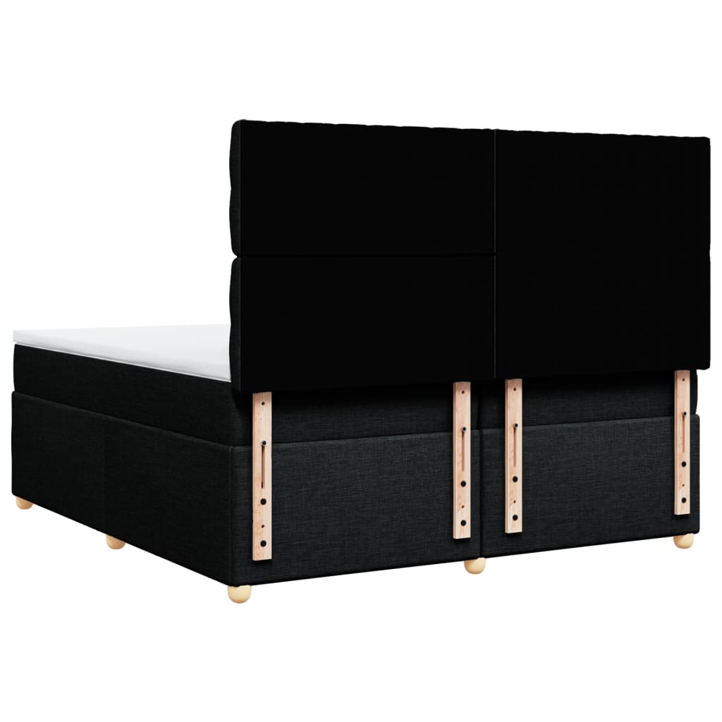 Boxspring met matras stof zwart 200x200 cm is nu te koop bij PeponiXL, paradijselijk wonen!