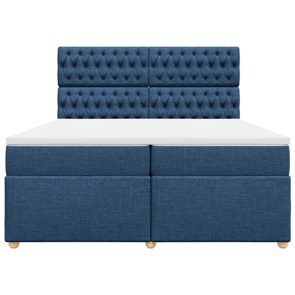 Boxspring met matras stof blauw 200x200 cm is nu te koop bij PeponiXL, paradijselijk wonen!