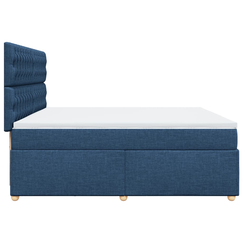 Boxspring met matras stof blauw 200x200 cm is nu te koop bij PeponiXL, paradijselijk wonen!