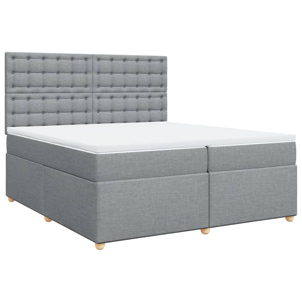Boxspring met matras stof lichtgrijs 200x200 cm is nu te koop bij PeponiXL, paradijselijk wonen!